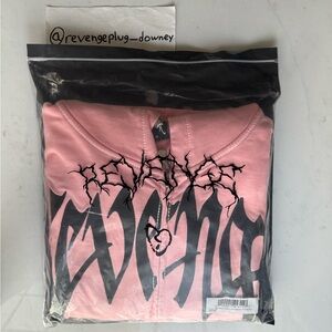 Revenge X Contrast Stitch Zip Washed Pink/Black